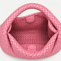 Woven Tote Bag for Women Large Woven Handbag Soft Leather Shoulder Bag Work Shopper Summer Beach Travel Tote Bag with Purse ROSE