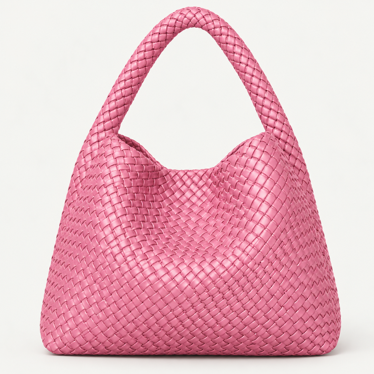 Woven Tote Bag for Women Large Woven Handbag Soft Leather Shoulder Bag Work Shopper Summer Beach Travel Tote Bag with Purse ROSE
